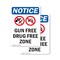 Signmission Gun Free Drug Free Zone Sign, Vinyl Decal, 10in W x 14in L, 2PK OS-2PACK-NS-D-1014-V-13177 - alternate 1